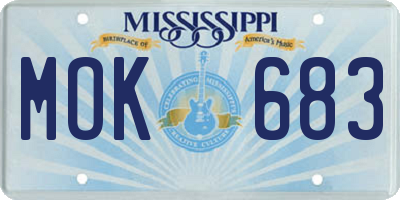 MS license plate MOK683
