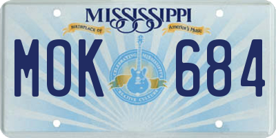 MS license plate MOK684