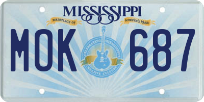 MS license plate MOK687