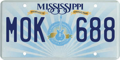 MS license plate MOK688