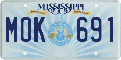 MS license plate MOK691