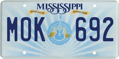 MS license plate MOK692