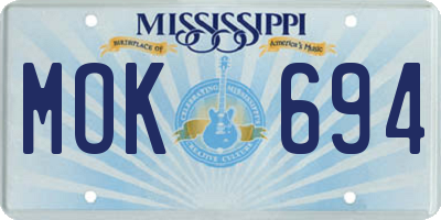 MS license plate MOK694