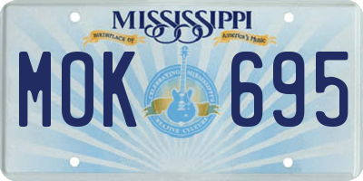 MS license plate MOK695