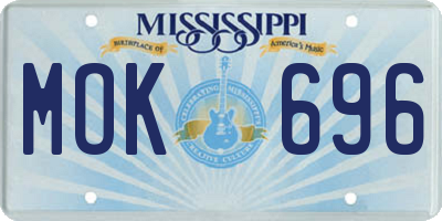 MS license plate MOK696