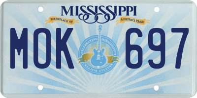 MS license plate MOK697