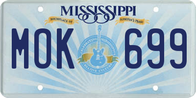 MS license plate MOK699