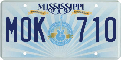 MS license plate MOK710