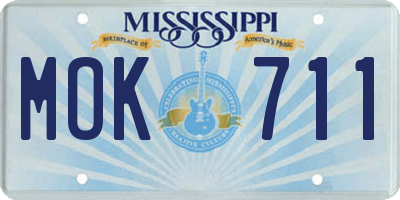 MS license plate MOK711
