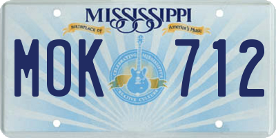 MS license plate MOK712