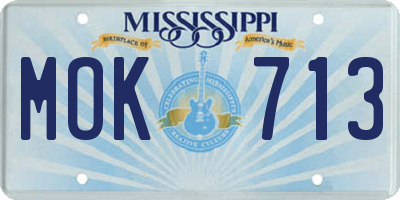 MS license plate MOK713