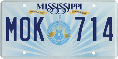 MS license plate MOK714