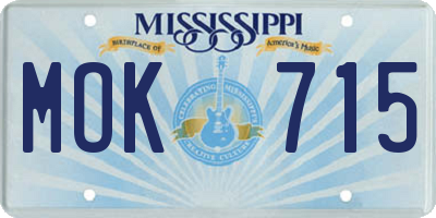 MS license plate MOK715
