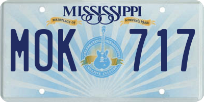 MS license plate MOK717