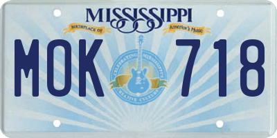 MS license plate MOK718