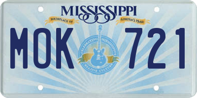 MS license plate MOK721