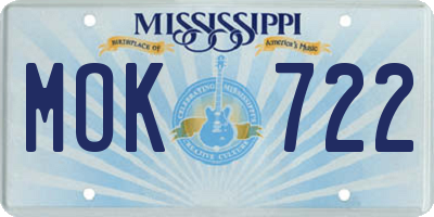 MS license plate MOK722