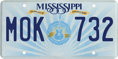 MS license plate MOK732