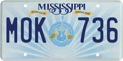 MS license plate MOK736