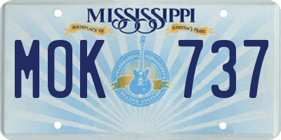 MS license plate MOK737