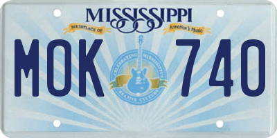 MS license plate MOK740