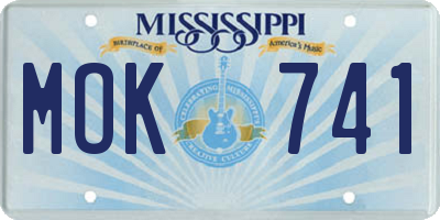 MS license plate MOK741