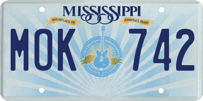 MS license plate MOK742