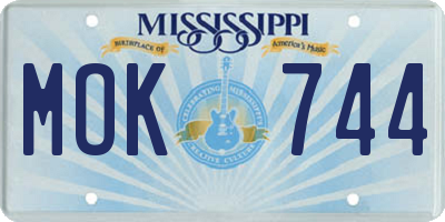 MS license plate MOK744