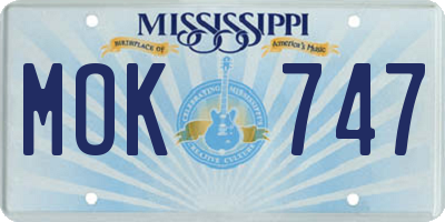MS license plate MOK747