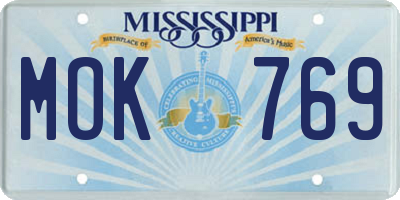 MS license plate MOK769