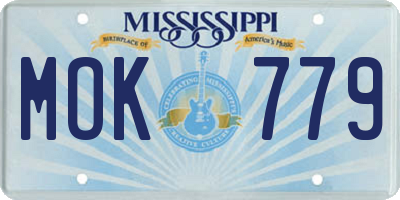 MS license plate MOK779