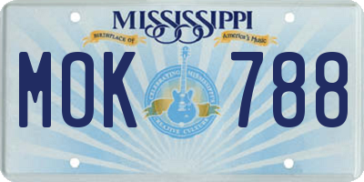 MS license plate MOK788