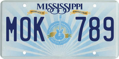 MS license plate MOK789