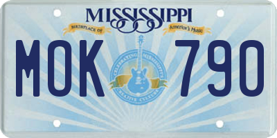 MS license plate MOK790