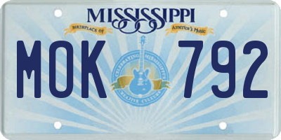MS license plate MOK792