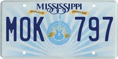 MS license plate MOK797