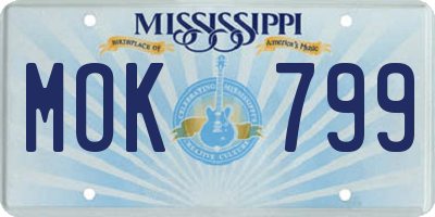 MS license plate MOK799