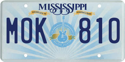 MS license plate MOK810