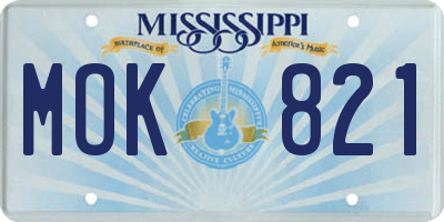 MS license plate MOK821