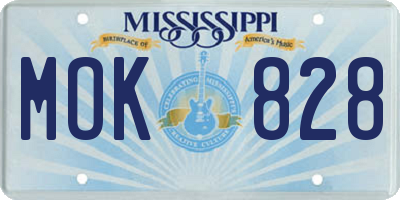 MS license plate MOK828