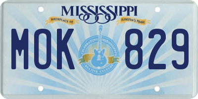 MS license plate MOK829