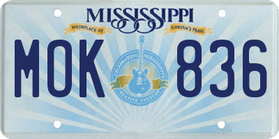 MS license plate MOK836