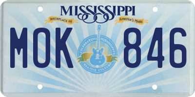MS license plate MOK846