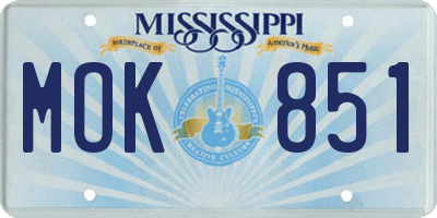 MS license plate MOK851