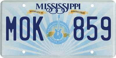 MS license plate MOK859