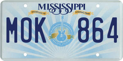 MS license plate MOK864