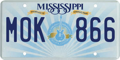 MS license plate MOK866