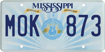 MS license plate MOK873