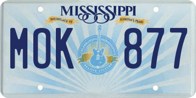 MS license plate MOK877