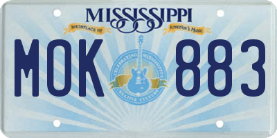 MS license plate MOK883